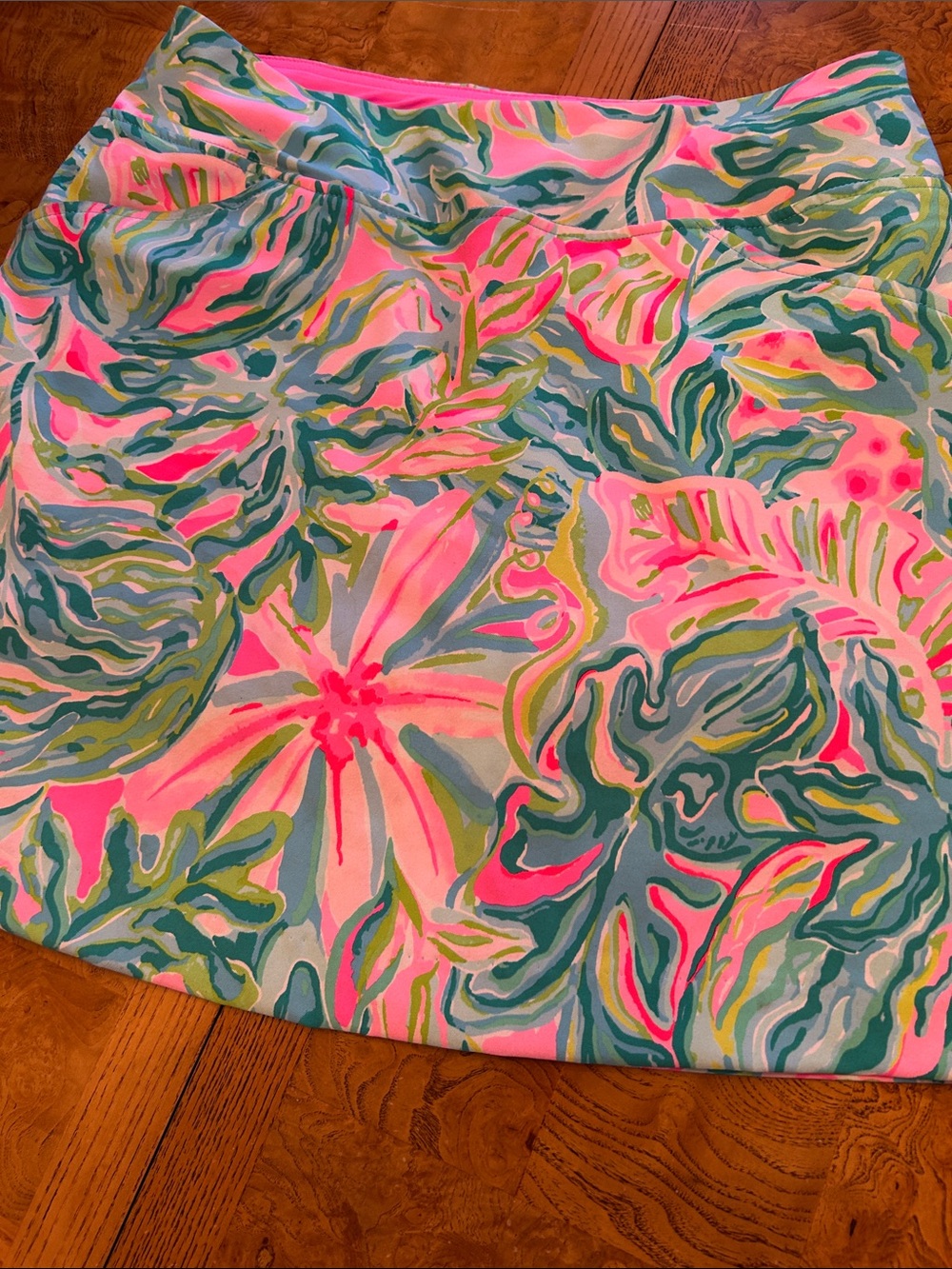 Floral Tropical Print Skort - Pink & Green